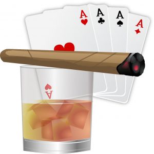 poker cigar whiskey